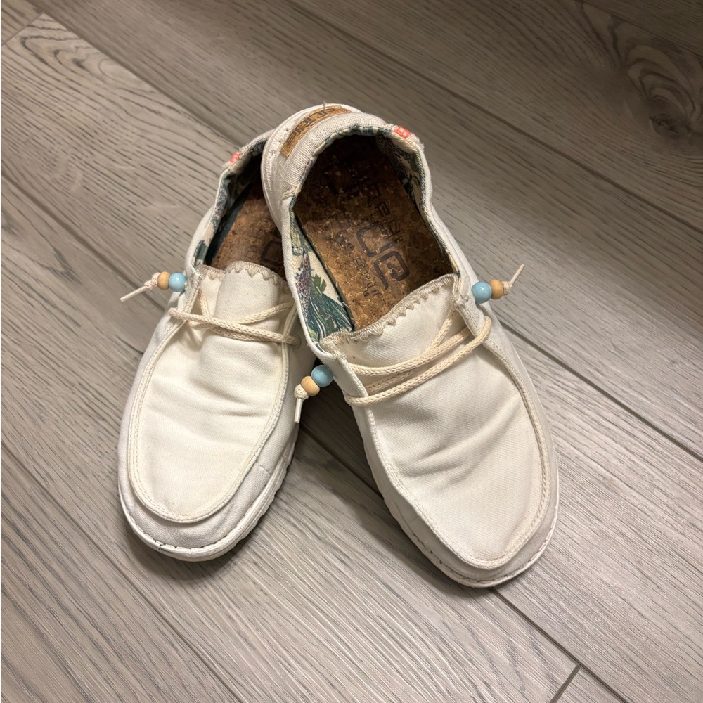 Hey Dude Women's Wendy Natural Loafers with Beaded Accents